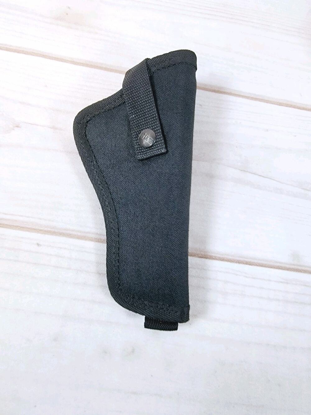 Hunter Co. Black Nylon Pistol Holster 8.5" W/ Belt Loop & Snap Closure Vintage